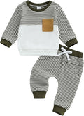 Toddler Baby Boy Fall Clothes Waffle Outfit Long Sleeve Color Blocking by Fufuriprefer