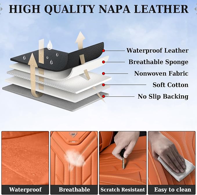 Coverado Seat Covers, Car Seat Covers Front Seats, Leather Seat Covers - Image 6