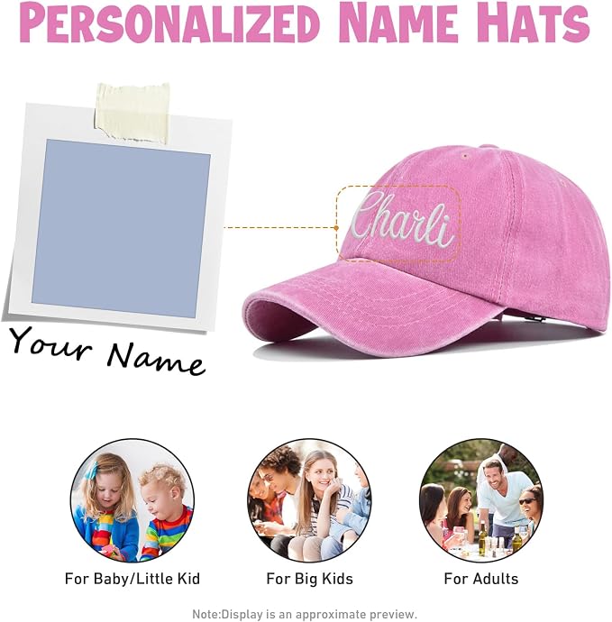 Custom Name Toddler Baseball Cap, Personalized Boys Girls Cotton Embroidered Hat - Image 8