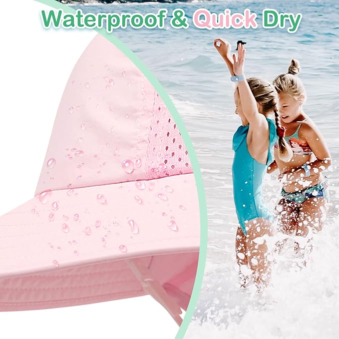 XIAOHAWANG Girls Sun Hat Baby Beach Hats Boys UPF 50+ Kids Summer Protection - Image 5