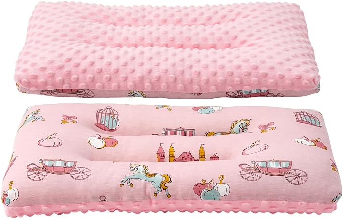 Reidio 1Pcs Toddler Pillow Double Sided Breathable Soft Cotton & Minky Dot by Reidio