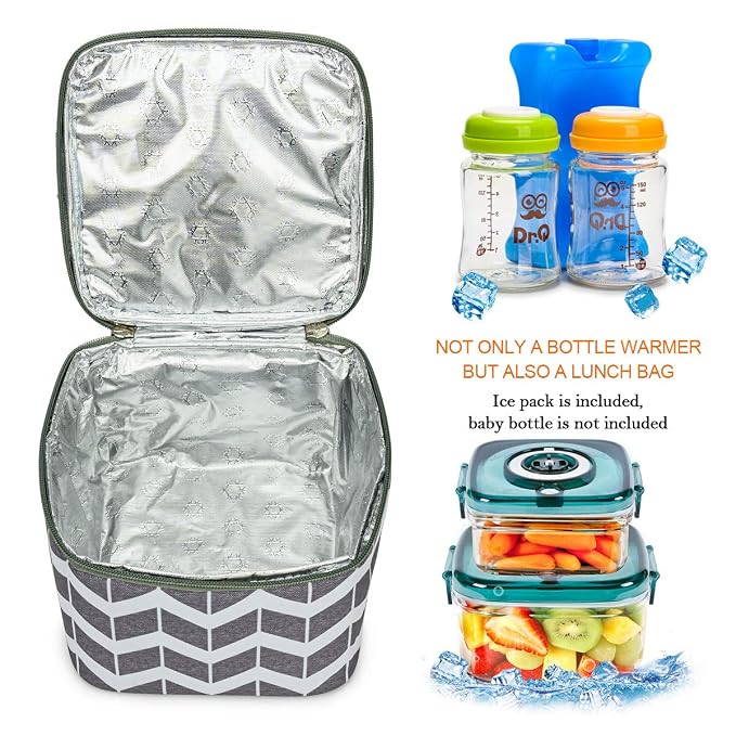 BreastMilk Cooler Bag with Ice Pack Fits 4 Large Baby Bottles Up to 5 Ounce - Image 4