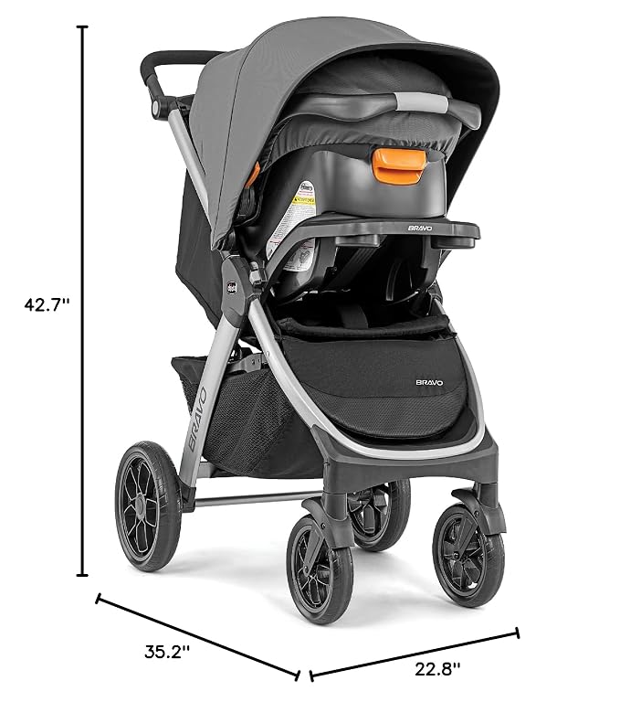 Chicco Bravo 3-in-1 Trio Travel System, Bravo Quick-Fold Stroller - Image 15