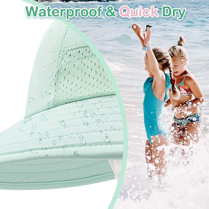 XIAOHAWANG Girls Sun Hat Baby Beach Hats Boys UPF 50+ Kids Summer Protection - Image 2