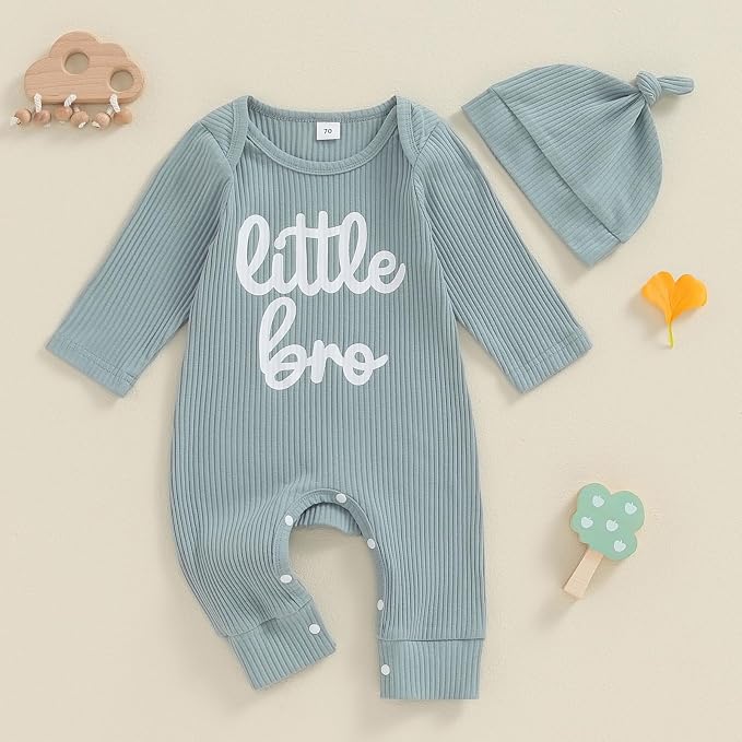 Fernvia Newborn Baby Boy Clothes Letters Print Bodysuit 3 6 9 12 18 Months Long - Image 2