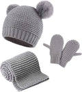 Duoyeree Baby Winter Hat Scarf Glove Beanie Set Girls Boys Pom Pom Knitted by Duoyeree