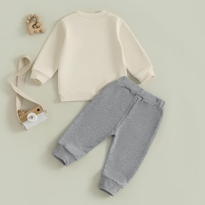 Nyapruwe Toddler Baby Boy Fall Outfit Funny Print Long Sleeve Sweatshirt - Image 7