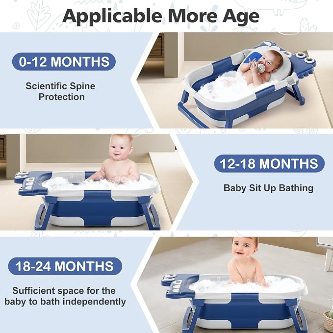 Collapsible Baby Bathtub for Newborn, Foldable Baby Bath Tub - Image 2