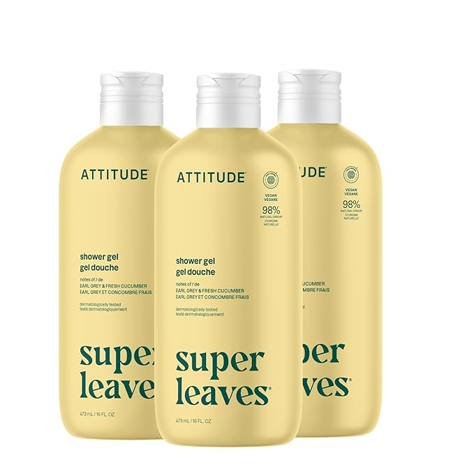 ATTITUDE Body Wash, EWG Verified Shower Gel, Dermatologically Tested, Plant and by ATTITUDE