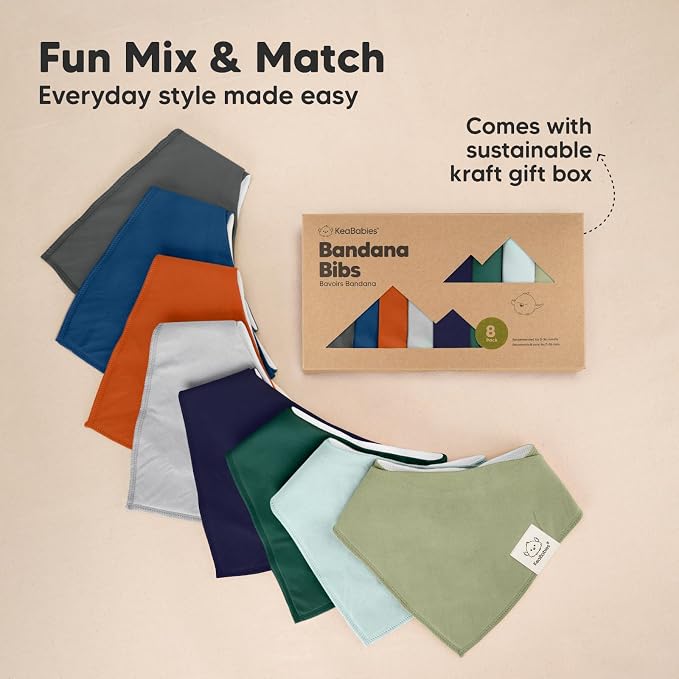 8-Pack Organic Baby Bandana Bibs - Image 9