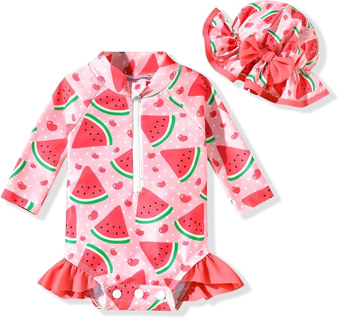 Aalizzwell Baby Girls Long Sleeve One Piece Swimsuit by Aalizzwell