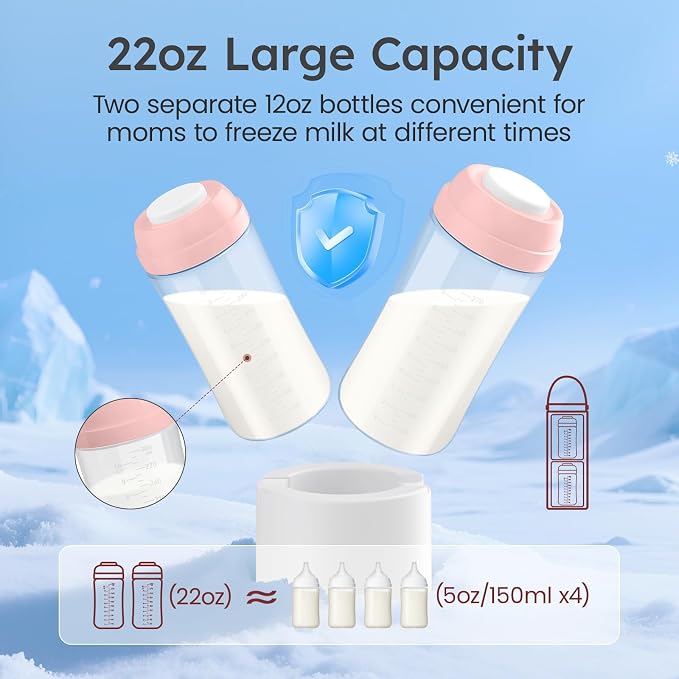 Portable Breast Milk Cooler for Travel, 22oz Large Capacity Breastmilk Chiller - Image 7