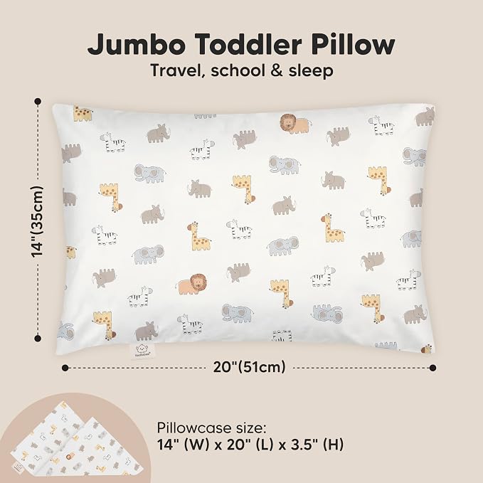 KeaBabies Toddler Pillow with Pillowcase, Jumbo 14X20 - Image 3