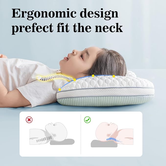 Reidio Toddler Pillows Double Sided Cooling Fabric & Breathable Mesh Kids - Image 7