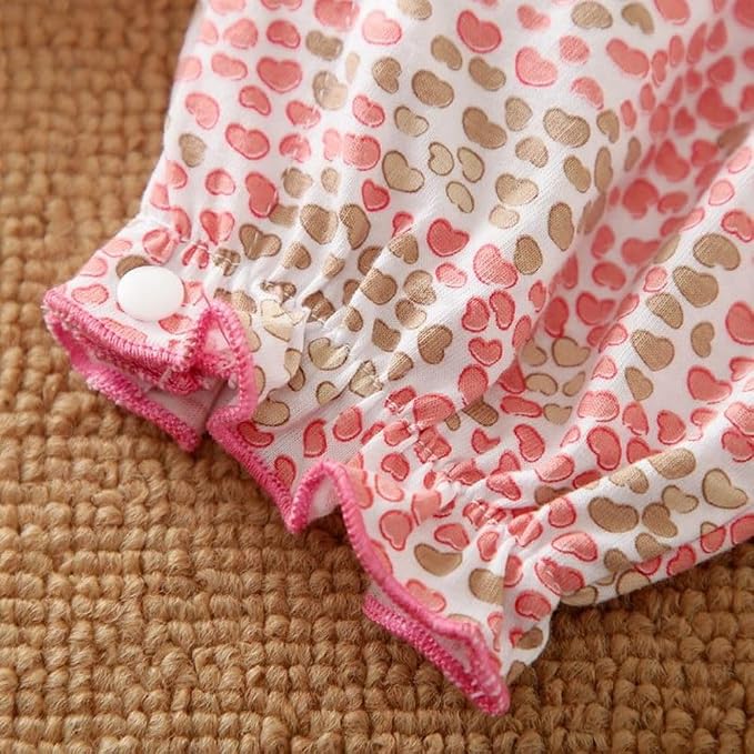 Cute Giraffe + Zebra With Floral Print Long Sleeve Baby Girl Clothes White - Image 6