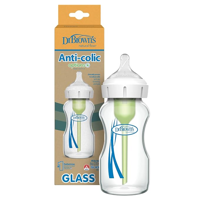 Dr. Brown's Natural Flow Anti-Colic Options+ Wide-Neck Glass Baby Bottle 9 by DrBrowns