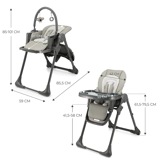Kinderkraft Tummie, 2-in-1 high Chair, Baby Chair, Comfortable, - Image 13