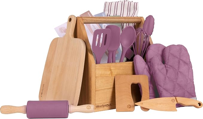WeeSprout Little Chef Kids Cooking & Baking Set, 14 Piece Cooking Set by WeeSprout
