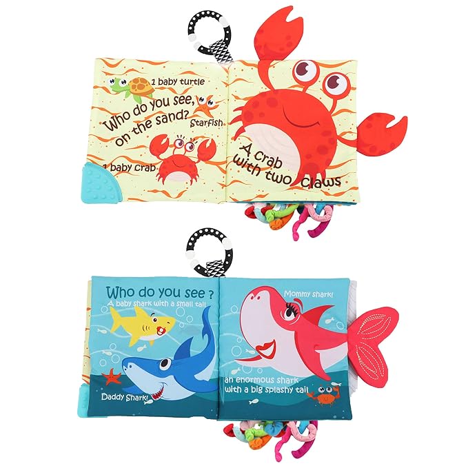 Fish Baby Books Toys, Touch Feel Cloth Crinkle Books - Image 5