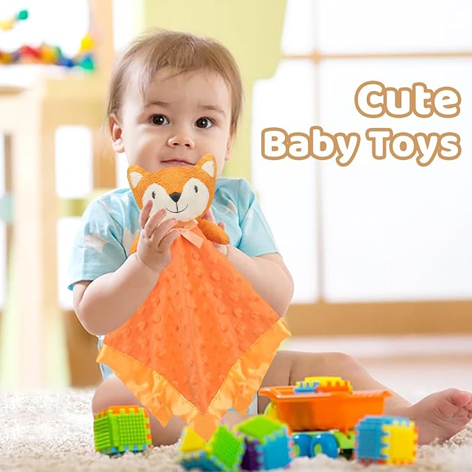 Pro Goleem Fox Security Blanket Orange Soft Baby Lovey Unisex Lovie Baby Gifts - Image 4