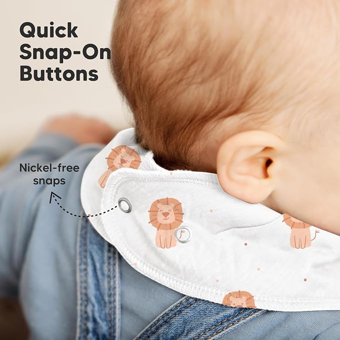 8-Pack Organic Baby Bandana Bibs - Image 8