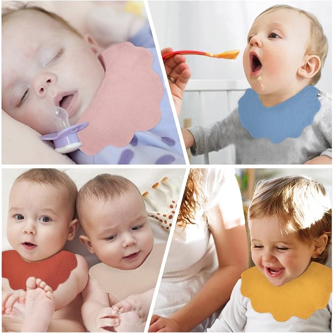 Muslin Baby Bibs for Drooling and Teething Newborn Drool Bibs for Baby Girl Boy - Image 3