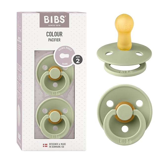BIBS Pacifiers Colour Collection | Natural Rubber Baby Pacifier | Round Nipple by BIBS