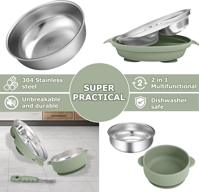 Stainless Steel Baby Plate and Bowl - Image 4