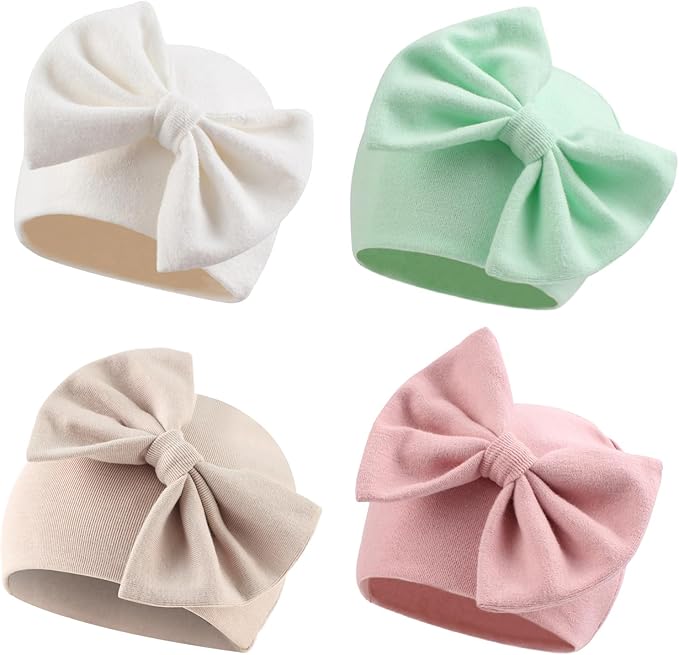 Bamery Newborn Baby Girl Hat Cotton Baby Bow Beanie Preemie Hats Spring Infant by Bamery