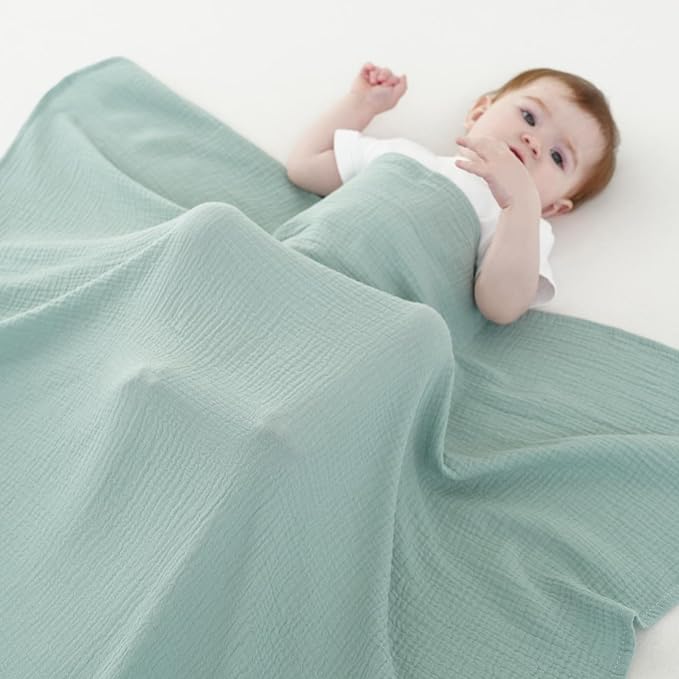 Muslin Swaddle Blankets for Newborns, 2 Pack 100% Cotton Receiving Blankets - Image 6