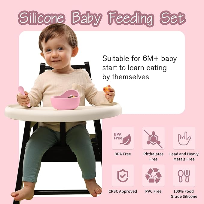 Baby Led Weaning Supplies, 8 Piece BPA-Free Silicone Feeding Set, Silicone - Image 3
