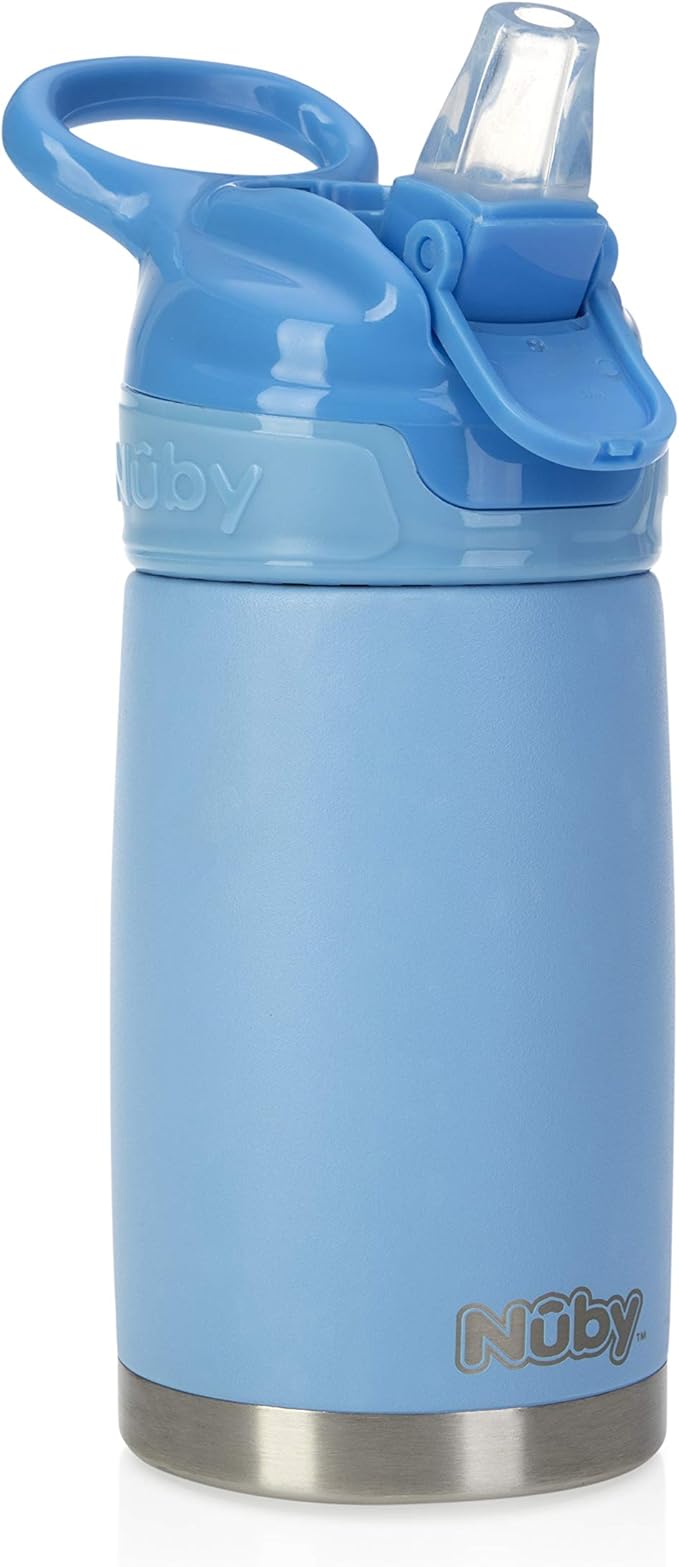 Nuby Thirsty Kids No Spill Flip-It Reflex Stainless Steel Travel Cup or Water by NubyUSA