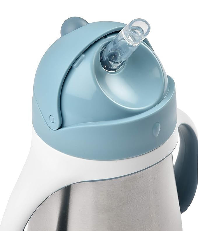 Beaba Stainless Steel Straw Sippy Cup, Insulated Toddler Cups Spill Proof - Image 3