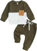 Toddler Baby Boy Fall Clothes Waffle Outfit Long Sleeve Color Blocking by Fufuriprefer