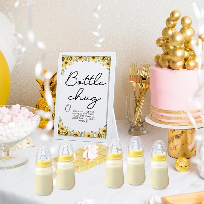 Roowest Bottle Chug Baby Shower Game Favors Including Sunflower Theme Wooden - Image 6
