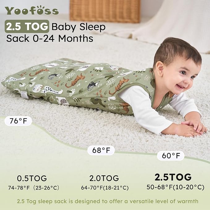 Yoofoss Baby Sleep Sack 6-12 Months, TOG 2.5 Baby Wearable Blanket - Image 4