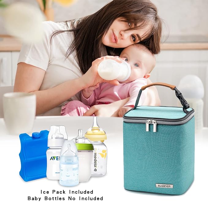 Breast Milk Cooler Bag with Ice Pack Fits 4 Baby Bottles Up to 9 Ounce - Image 6