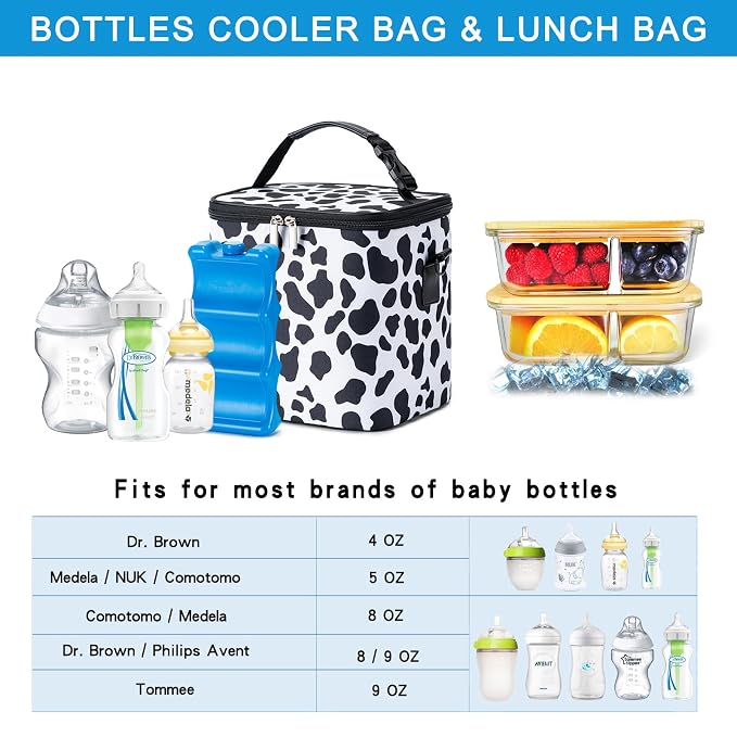 Breastmilk Cooler Bag with Ice Pack Fits 6 Baby Bottles Up to 9 Ounce, Baby - Image 2