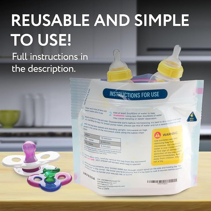 Impresa Microwave Baby Bottle Steam Bags - Image 5