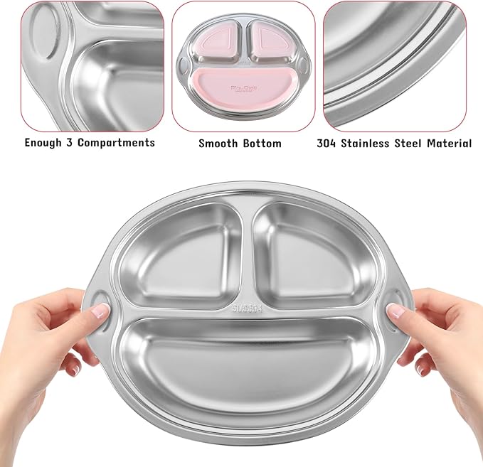 Stainless Steel Baby Suction Plates: Divided Plates - Image 5