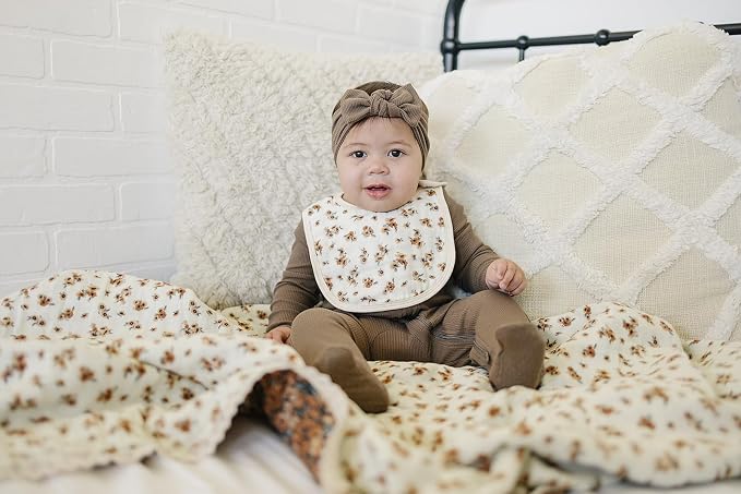 Mebie Baby Muslin Cotton Bib, 3 pack, Baby Bib Set - Image 4