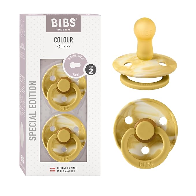 BIBS Pacifiers Colour Collection | Natural Rubber Baby Pacifier | Set of 2 by BIBS