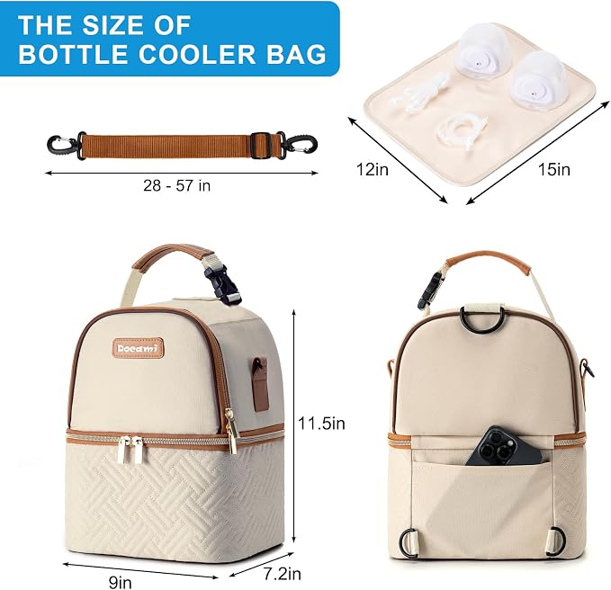 Breastmilk Cooler Bag with Ice Pack & Mat Fit 6 Bottles Up to 9 Ounce, Breast - Image 5