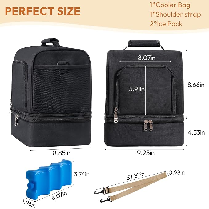 NCVI Breast Pump Bag, Double Layer Removable Pump Bag - Image 8