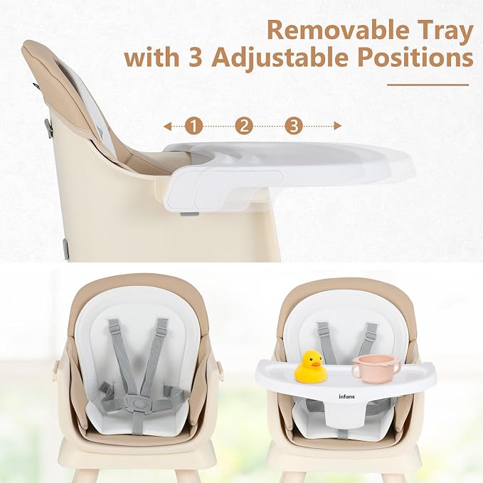 INFANS 8 in 1 Baby High Chair, Convertible Highchair - Image 5