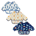 Baby Noah 3 Pack Long Sleeve Bib, Toddler Mess Free & Waterproof Shirt Bibs by Baby+Noah