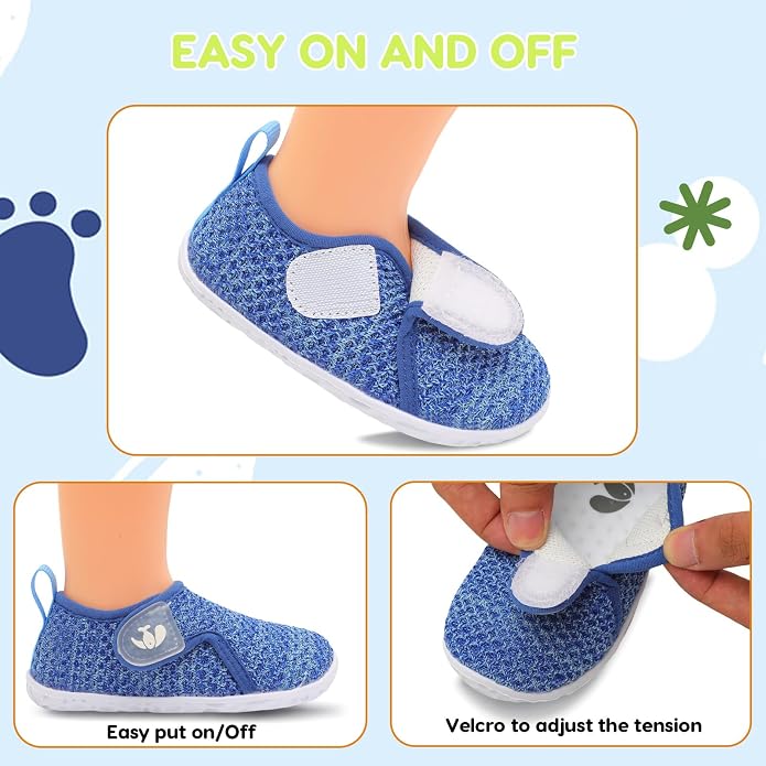 FEETCITY Baby Boys Girls First Walking Shoes Infant Sneakers Crib Shoes - Image 2