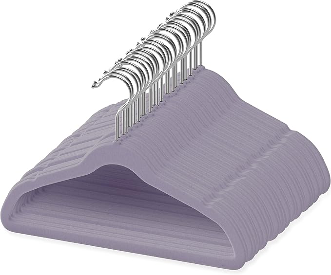 50 Premium Velvet Baby Hangers 11.8" Inch Non-Slip Infant, Ultra Slim by TECHZOO