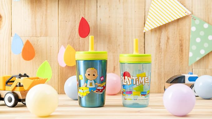 Zak Designs CoComelon Kelso Tumbler Set, Leak-Proof Screw-On Lid - Image 10