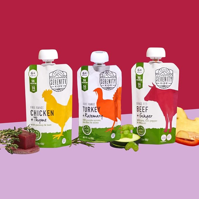 Serenity Kids 6+ Months Beef & Ginger Baby Food Puree Pouches - Image 6